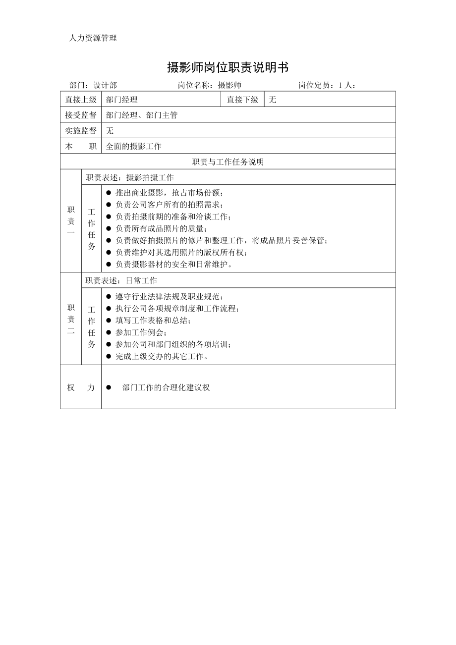 人力资源管理 企业管理 岗位说明 设计中心岗位说明书.docx_第3页