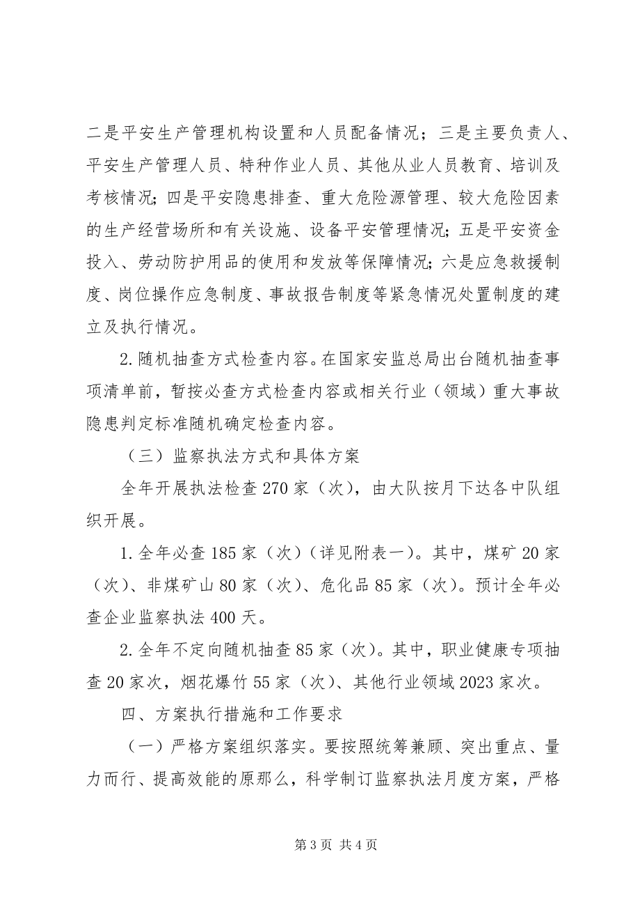 2023年安监局安全生产监察执法计划新编.docx_第3页