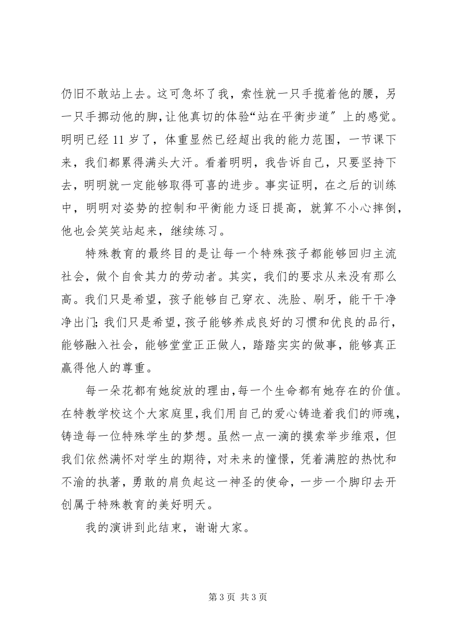 2023年特教老师师德演讲稿立德树人爱心共筑特教梦.docx_第3页