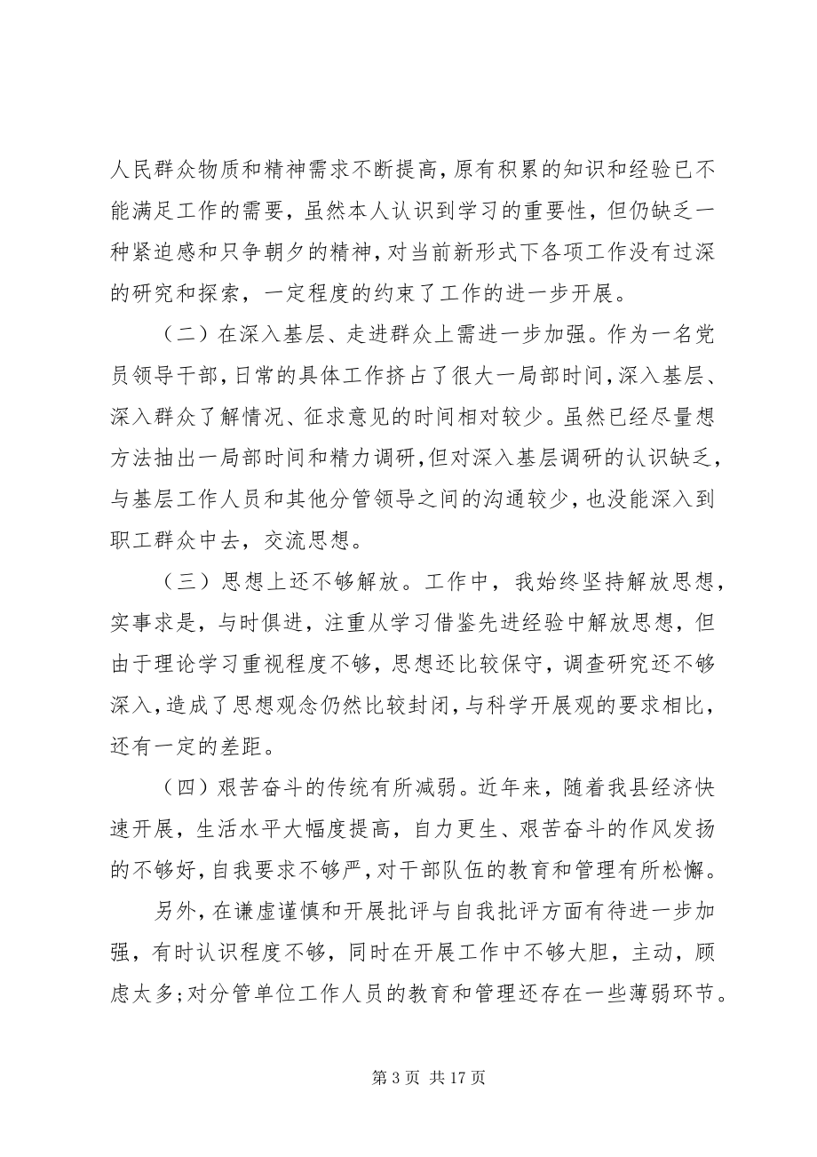 2023年副县长民主生活会致辞材料.docx_第3页