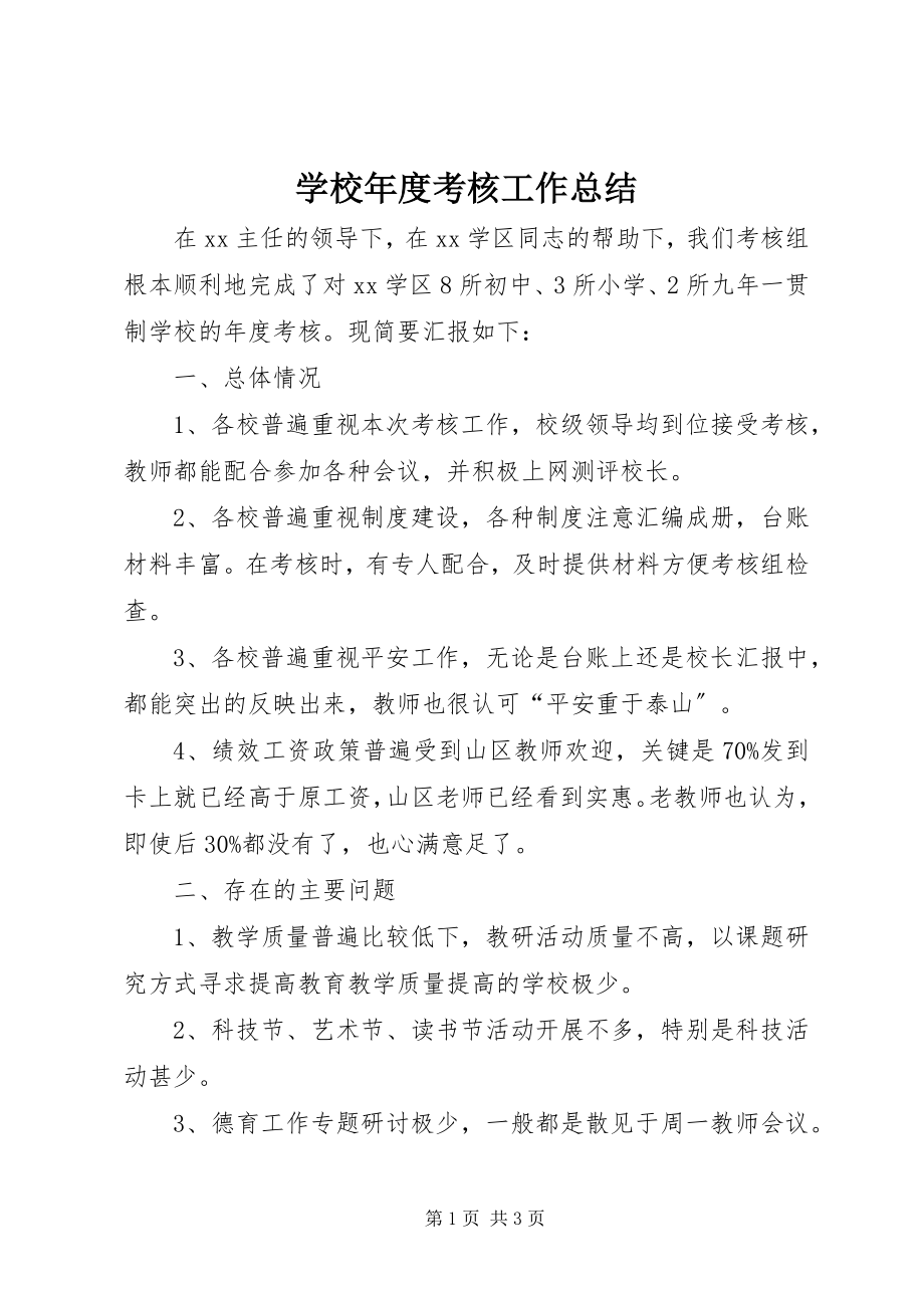 2023年学校年度考核工作总结.docx_第1页