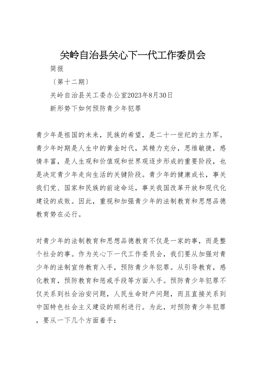 2023年关岭自治县关心下一代工作委员会.doc_第1页