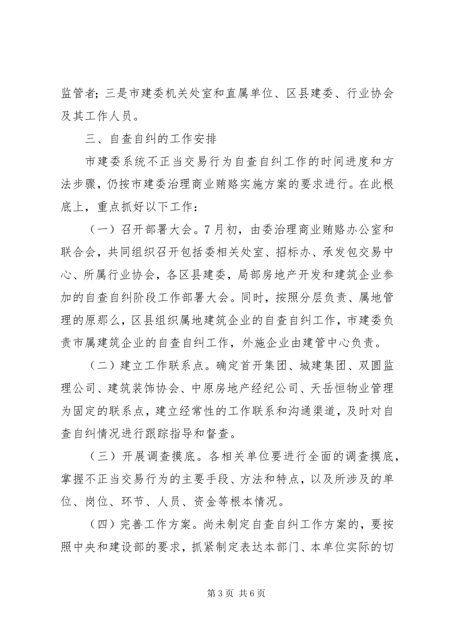 2023年商业贿赂组织开展治理商业贿赂自查自纠的实施意见.docx_第3页