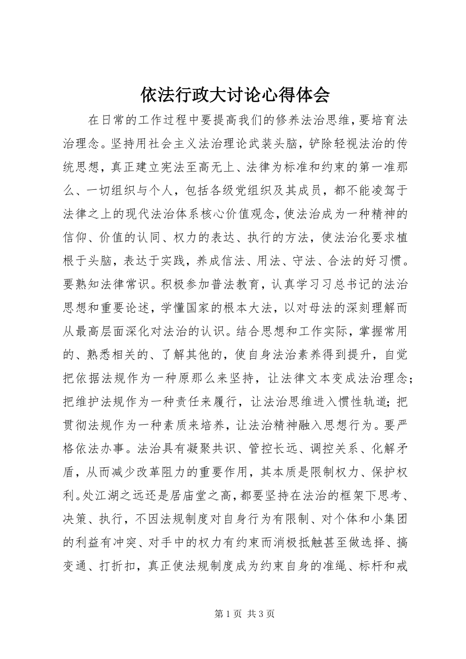 2023年依法行政大讨论心得体会.docx_第1页