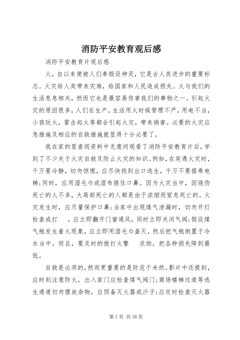 2023年消防安全教育观后感.docx_第1页