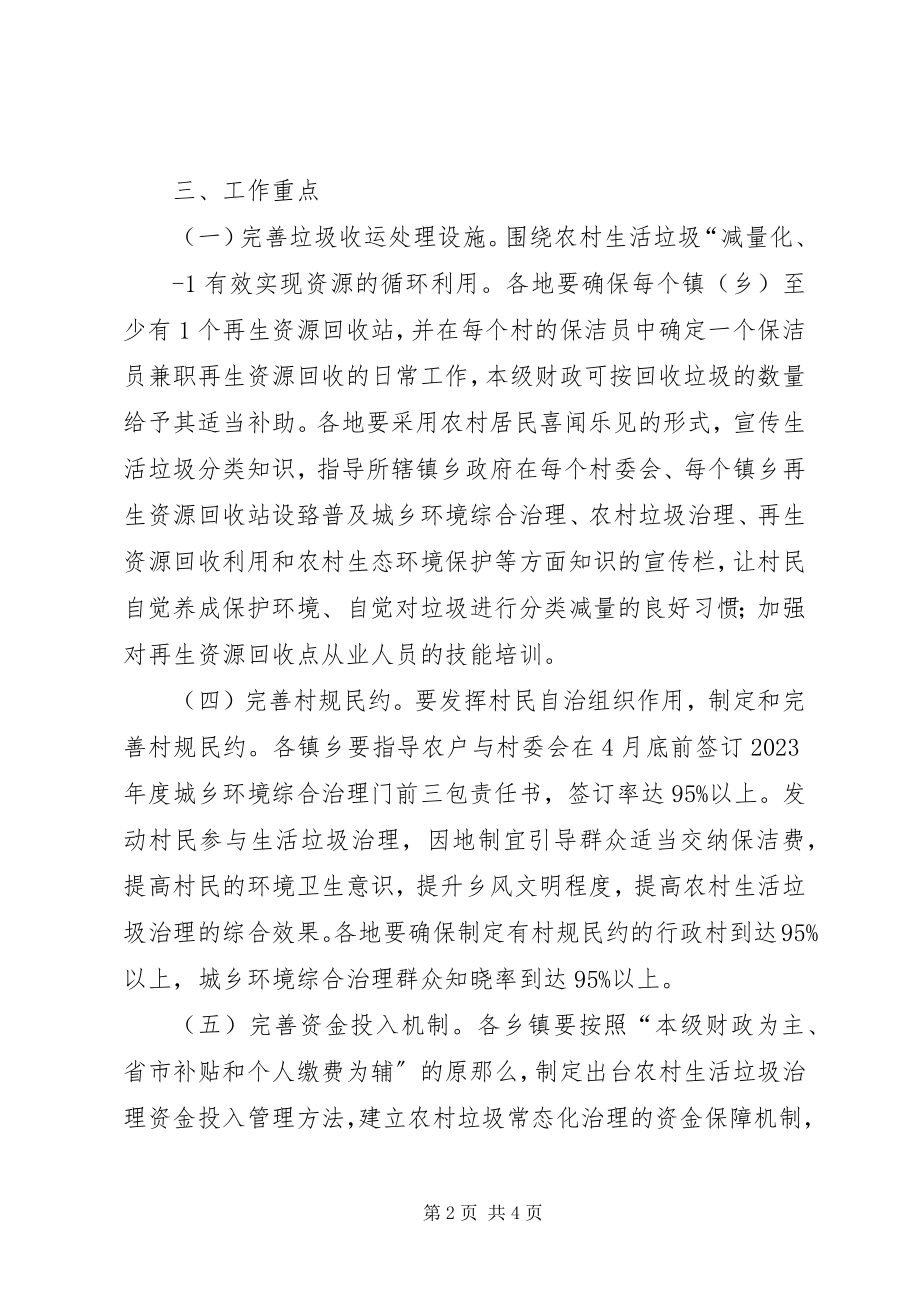 2023年XX县区接受国家农村生活垃圾治理验收方案新编.docx_第2页