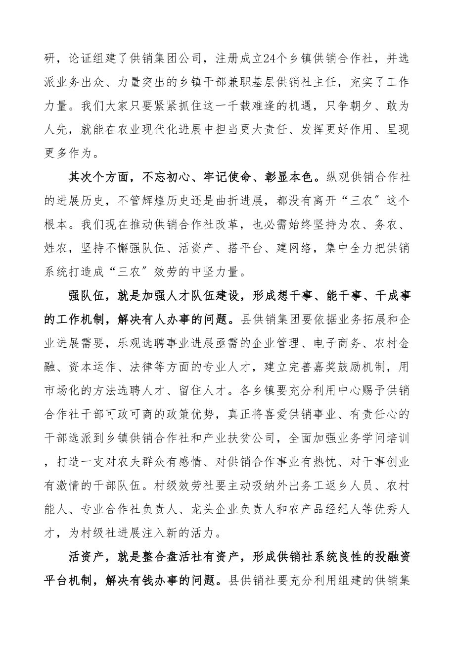 2023年全县基层供销工作会议讲话供销社供销系统.doc_第3页