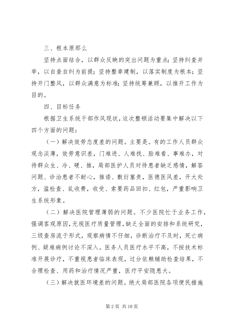 2023年全县卫生系统作风整顿活动实施方案.docx_第2页