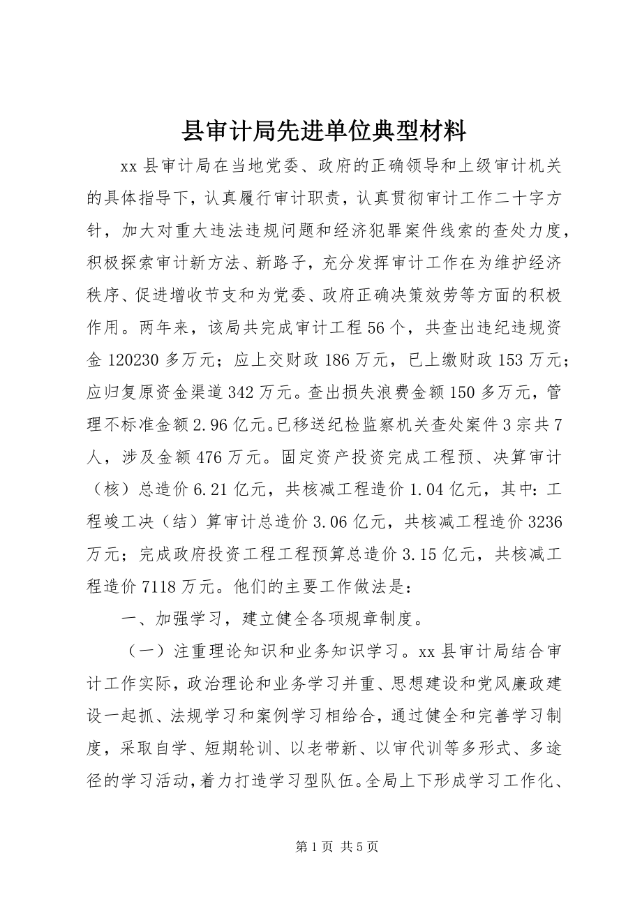 2023年县审计局先进单位典型材料.docx_第1页