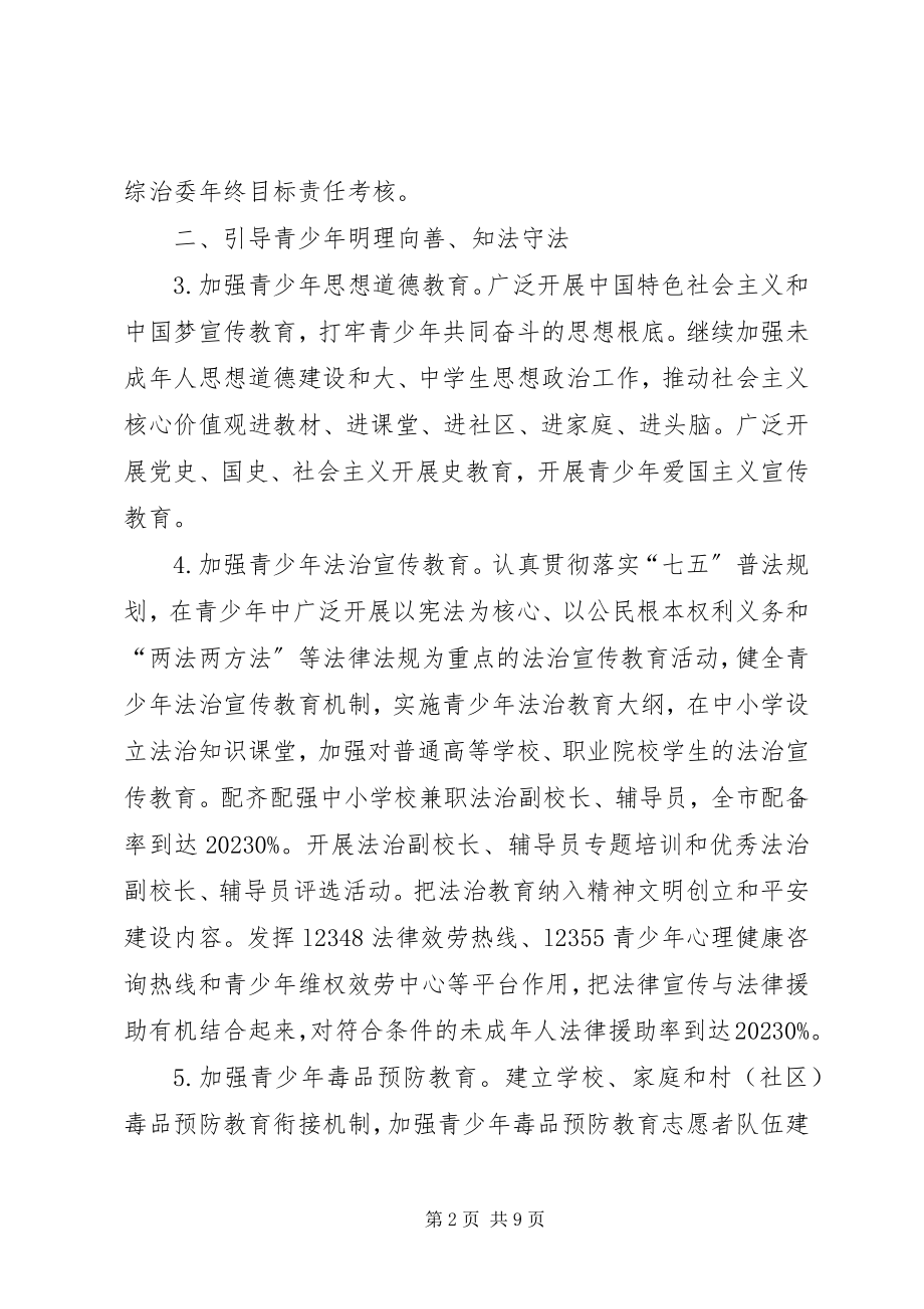 2023年XX市综治委预防青少年违法犯罪专项组工作要点新编.docx_第2页