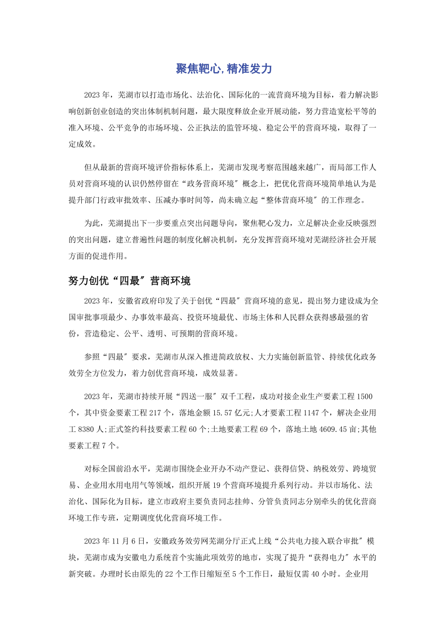 2023年聚焦靶心精准发力.docx_第1页