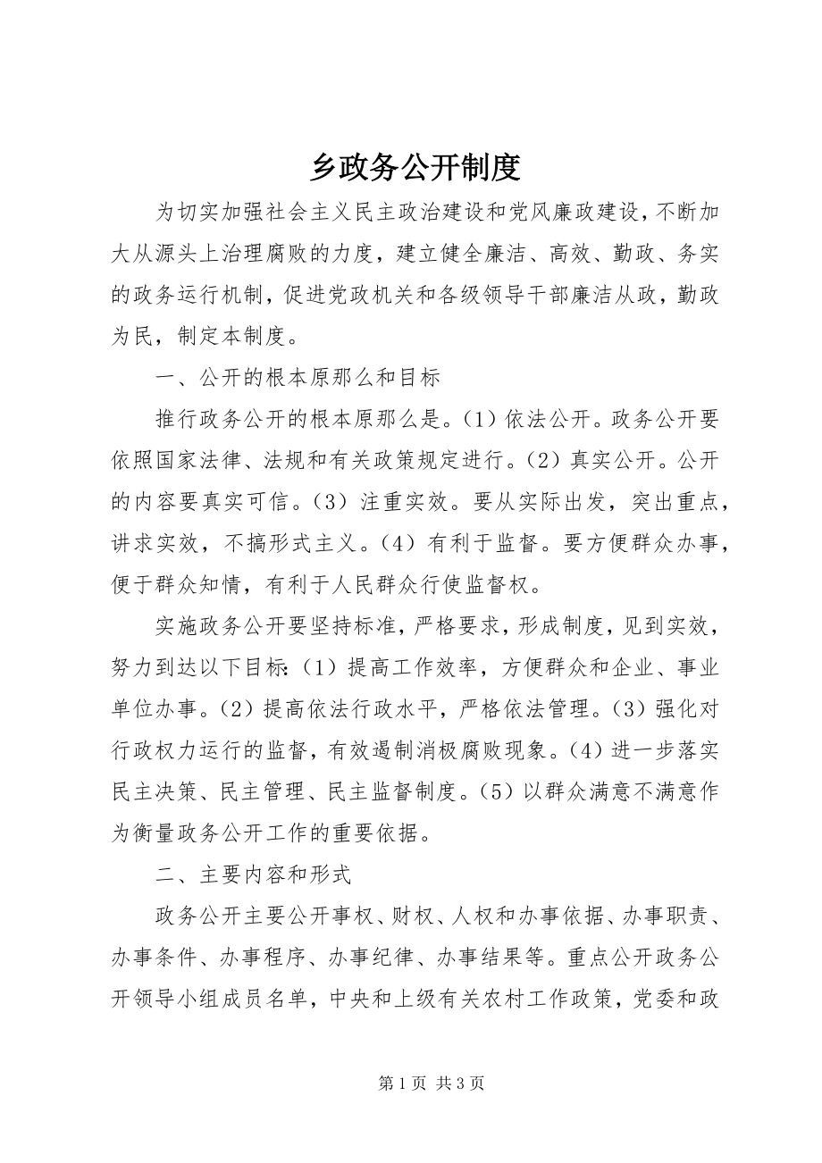 2023年乡政务公开制度.docx_第1页