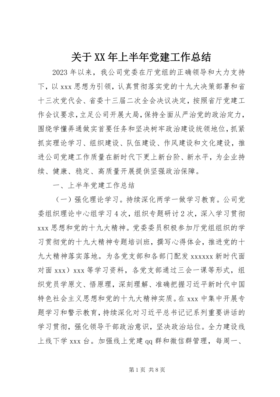 2023年上半年党建工作总结3.docx_第1页