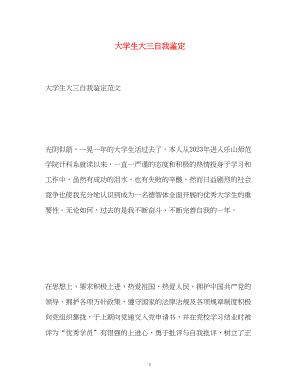 2023年大学生大三自我鉴定2.docx