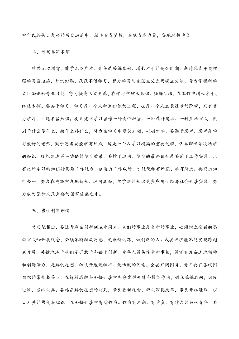 2023年县委书记在五四座谈会上的讲话.docx_第3页