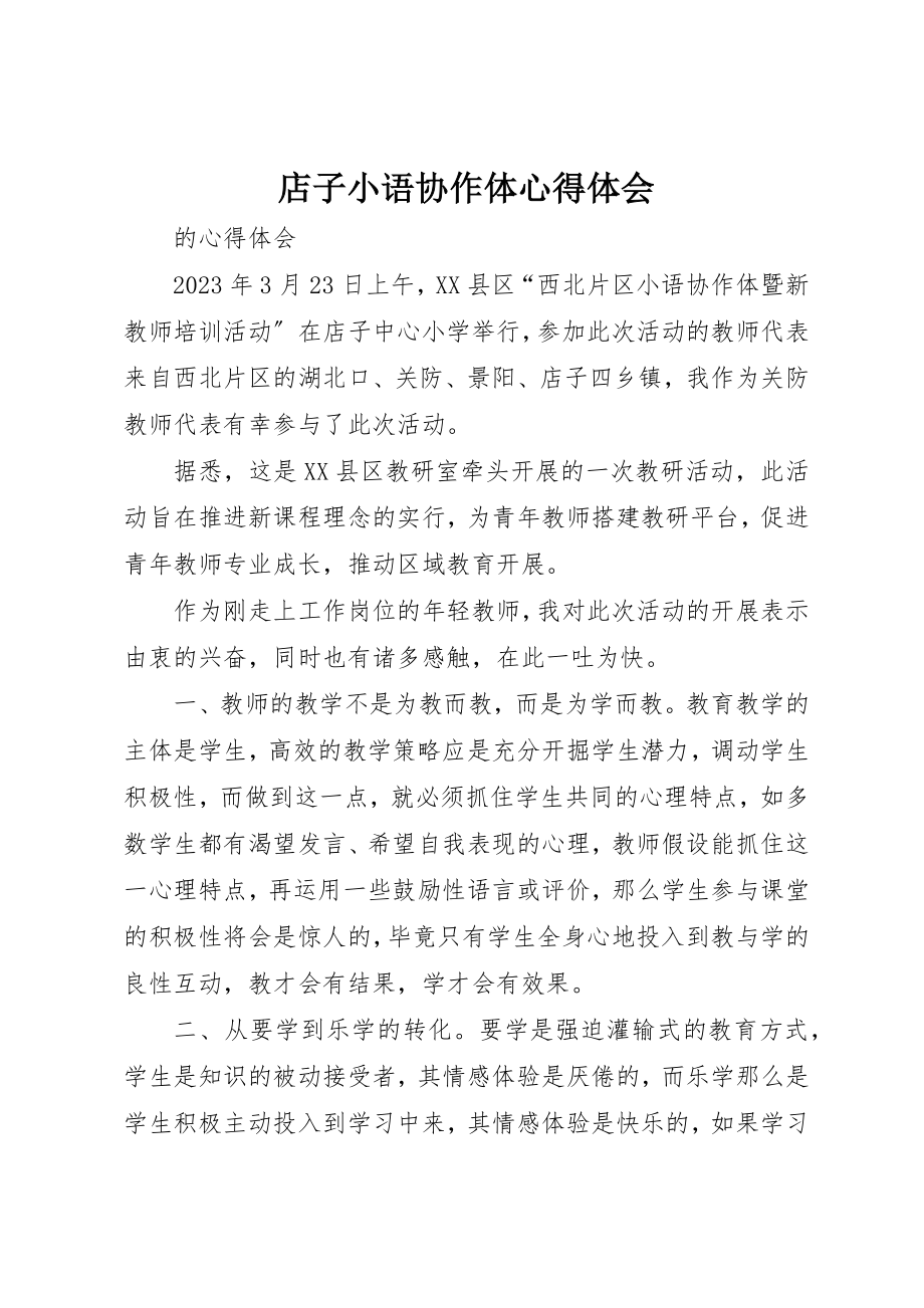 2023年店子小语协作体心得体会新编.docx_第1页