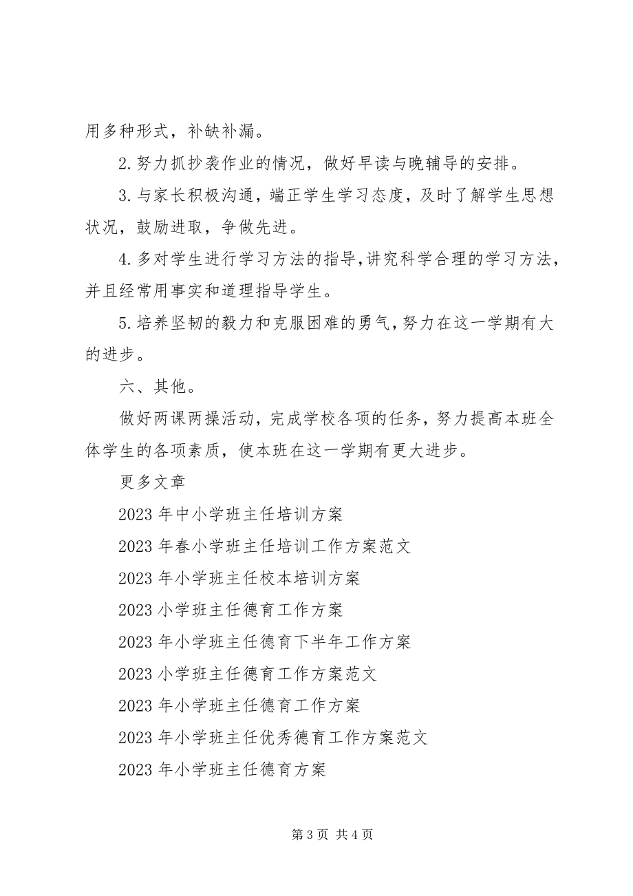 2023年小学班主任工作计划五年级.docx_第3页