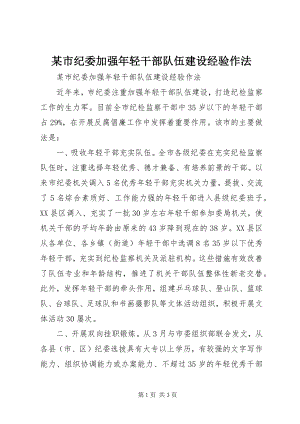 2023年xx市纪委加强年轻干部队伍建设经验作法.docx