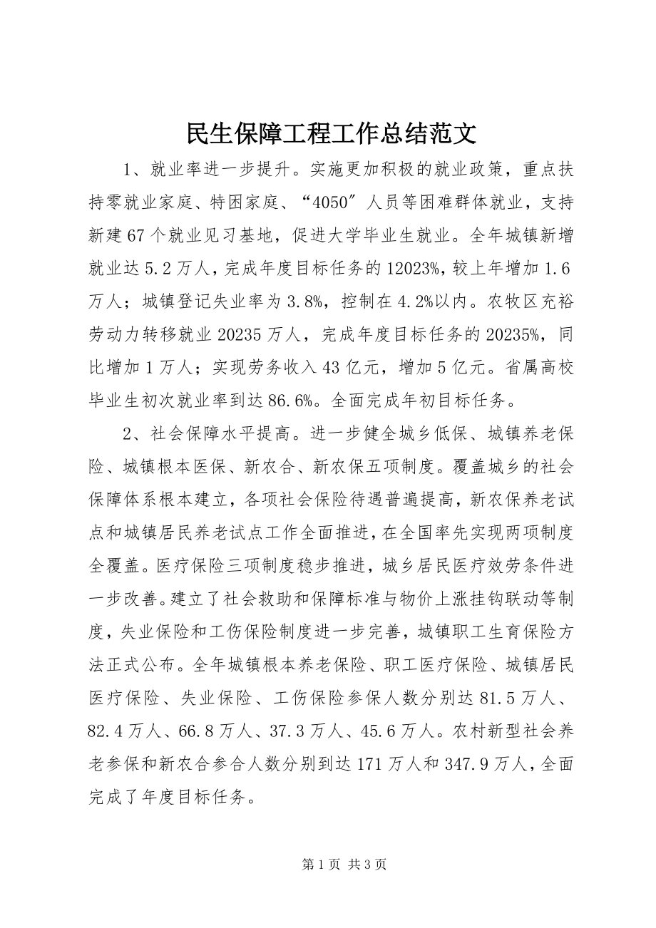 2023年民生保障工程工作总结.docx_第1页