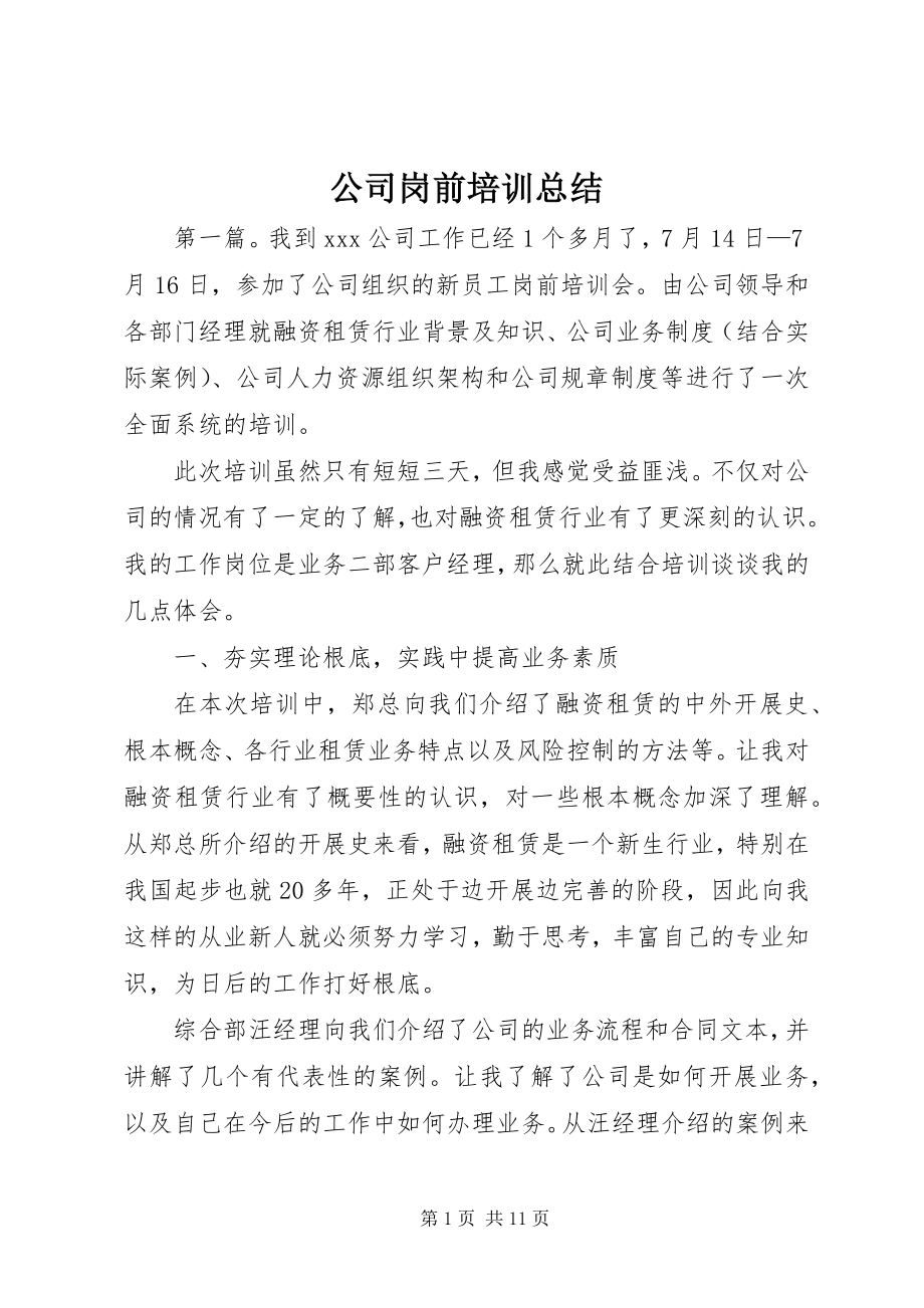 2023年公司岗前培训总结.docx_第1页