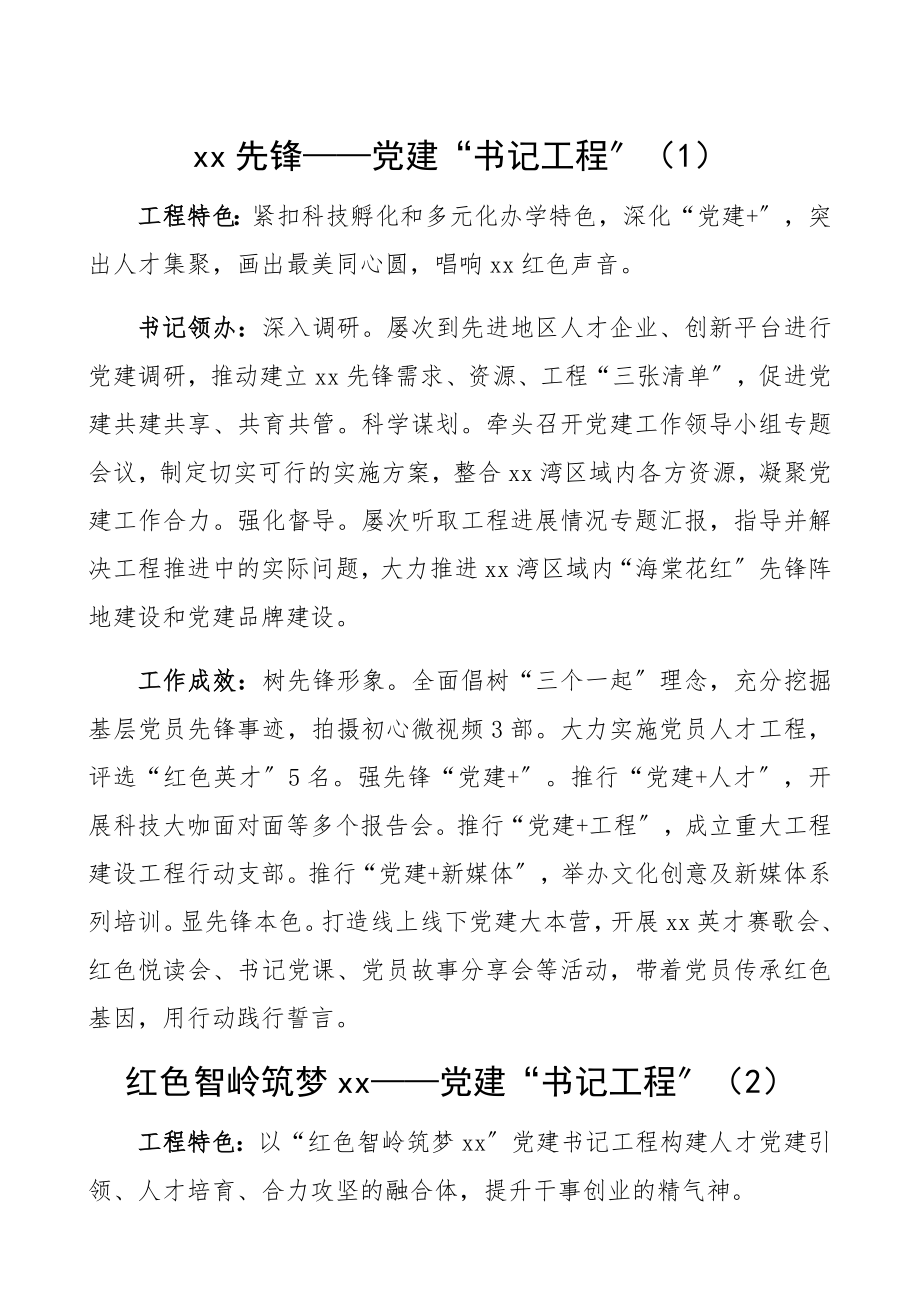 2023年基层党工委党建“书记项目”精编.docx_第1页