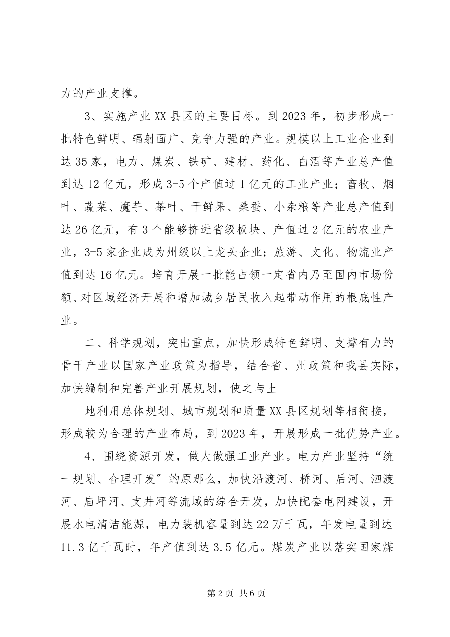 2023年政府加快产业XX县区进程的实施意见.docx_第2页