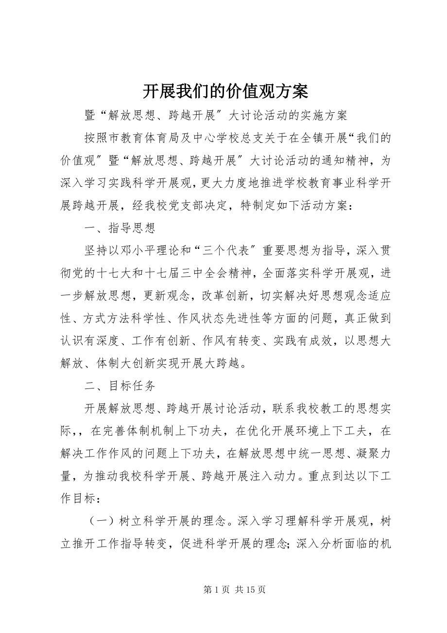 2023年开展我们的价值观计划.docx_第1页