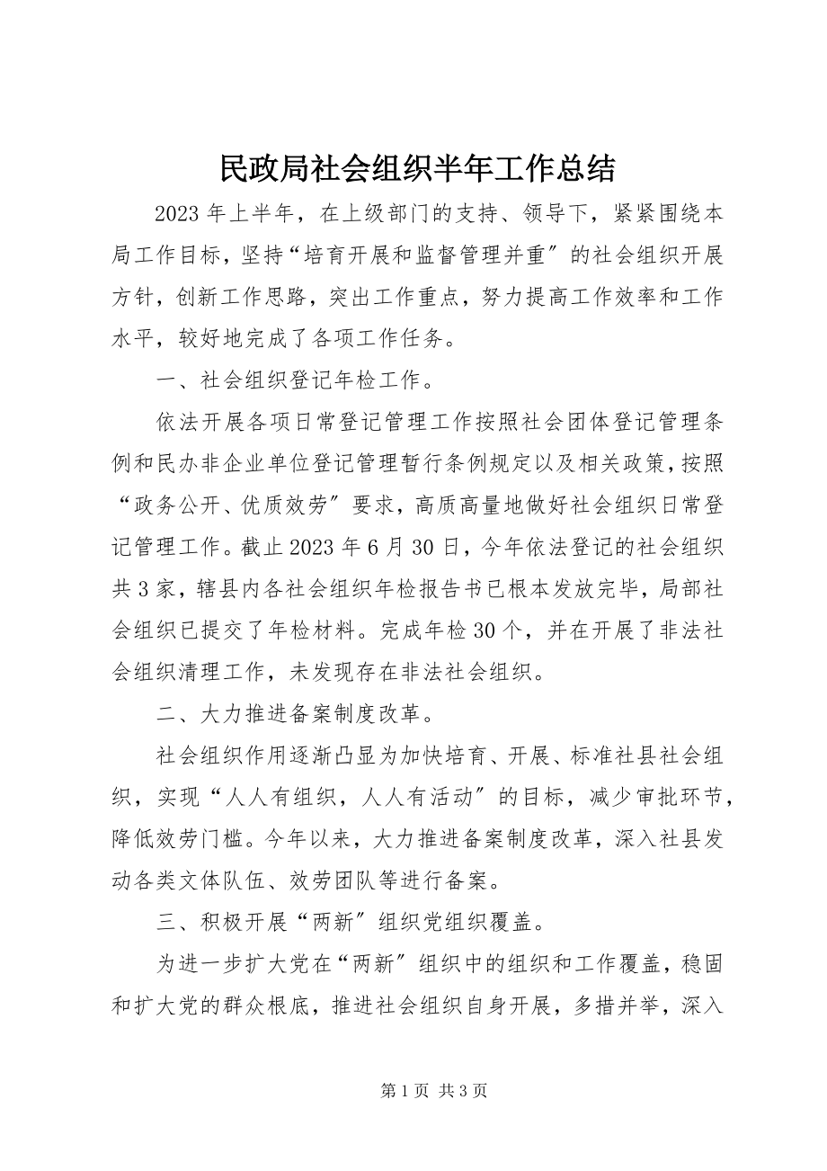 2023年民政局社会组织半工作总结.docx_第1页