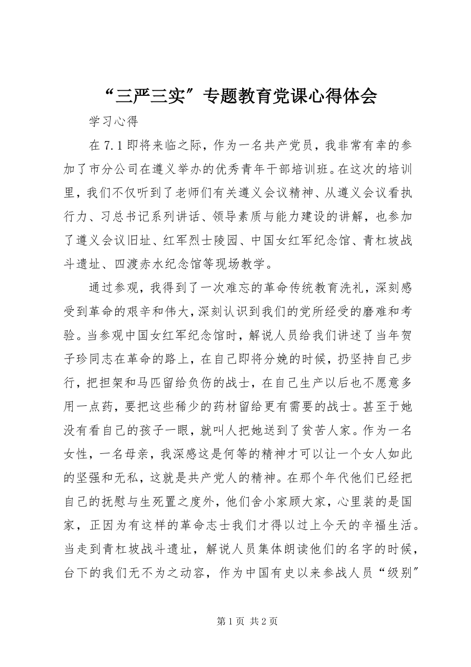 2023年三严三实专题教育党课心得体会.docx_第1页