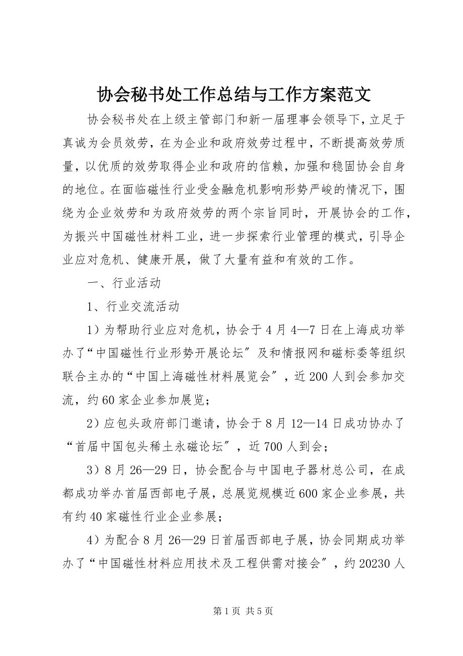 2023年协会秘书处工作总结与工作计划2.docx_第1页