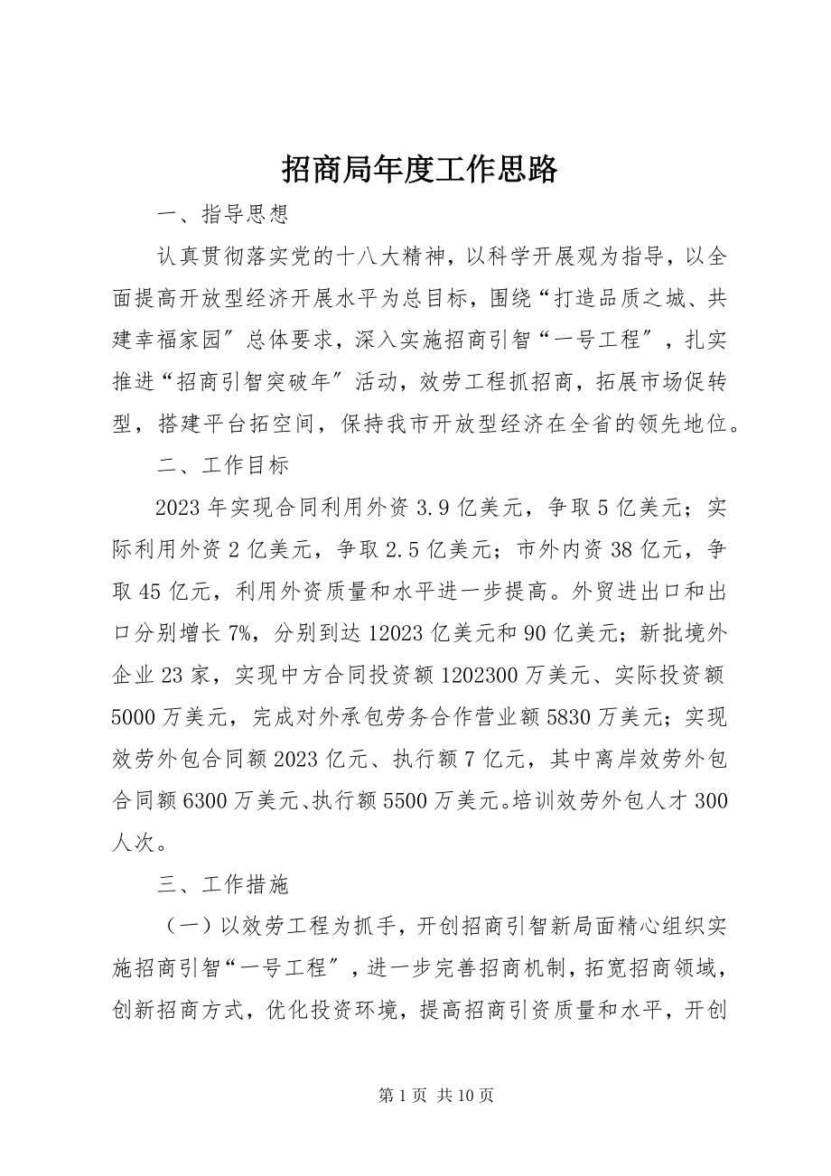 2023年招商局年度工作思路.docx_第1页