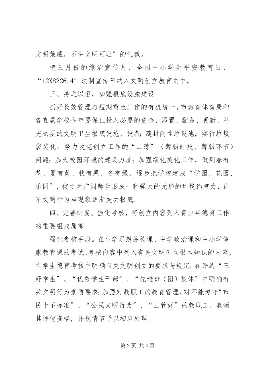 2023年市教育局文明创建工作总结总结.docx_第2页