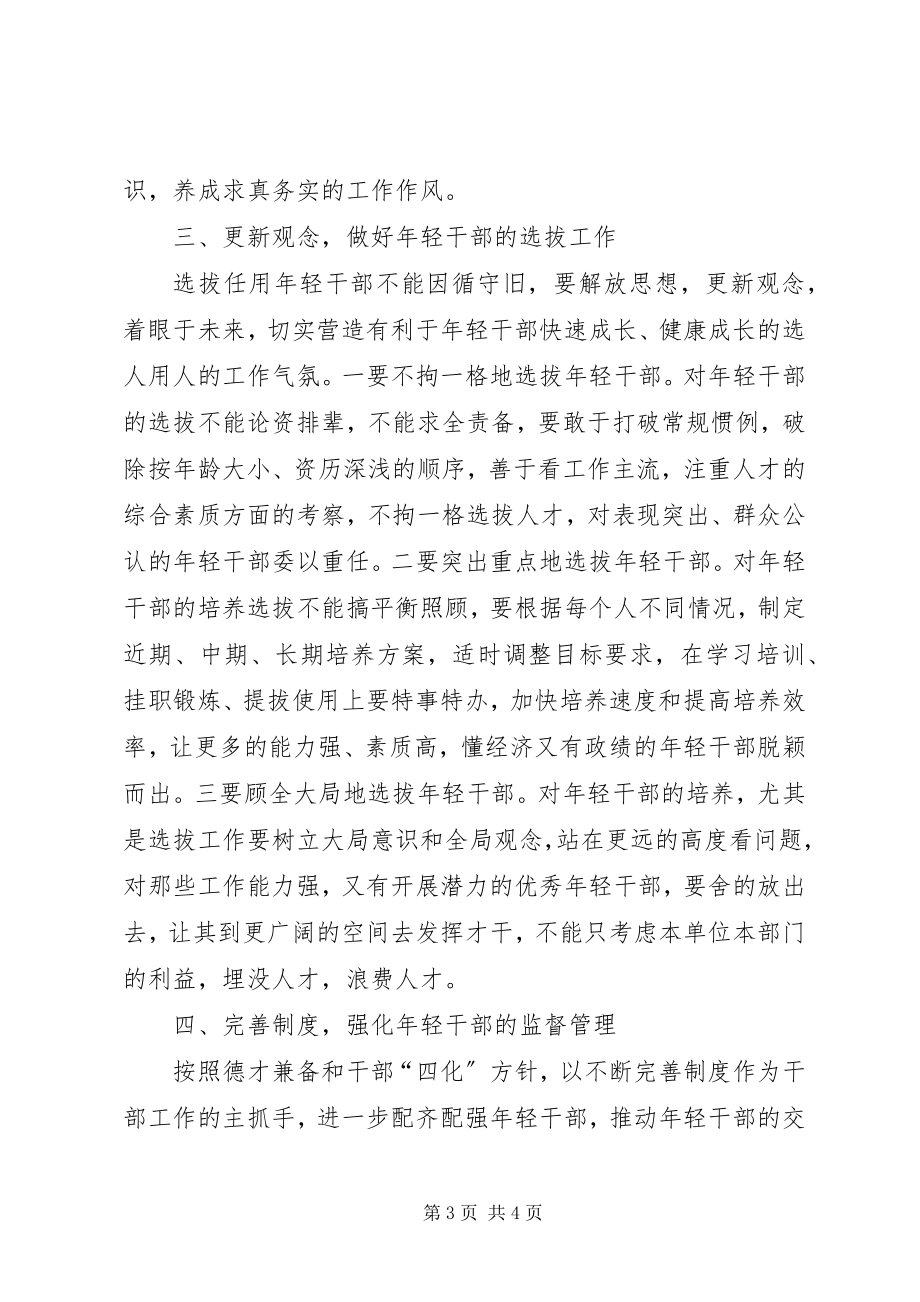 2023年培养选拔年轻干部几点思考.docx_第3页