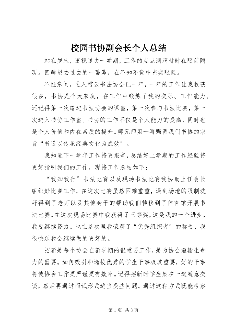 2023年校园书协副会长个人总结.docx_第1页