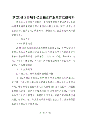 2023年滨XX县区发展千亿级粮食产业集群汇报材料新编.docx