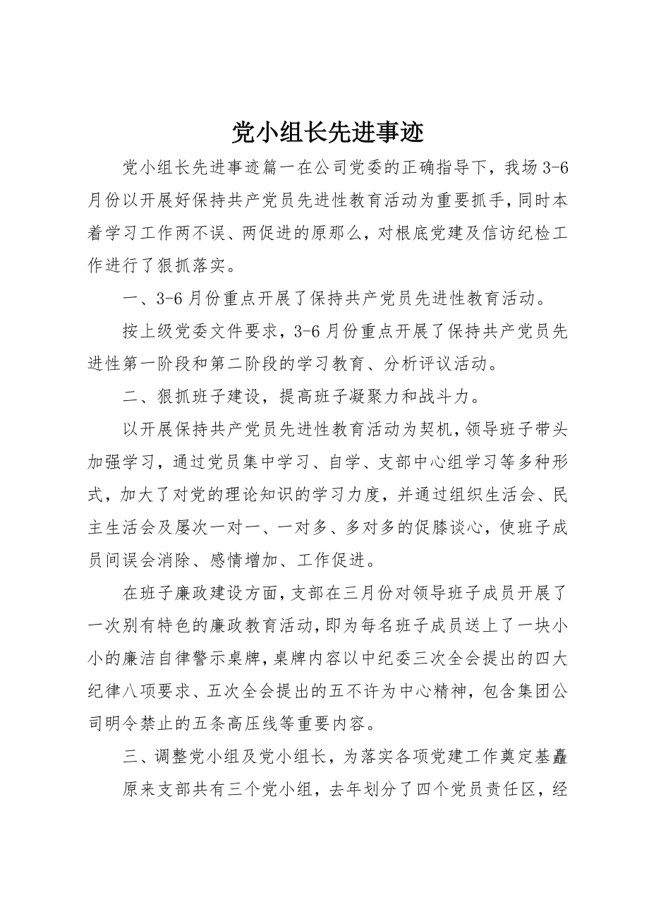 2023年党小组长先进事迹.docx_第1页