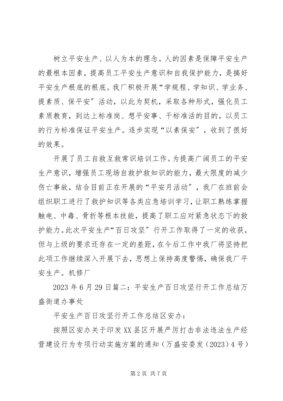 2023年安全生产百日攻坚行动工作总结新编.docx_第2页