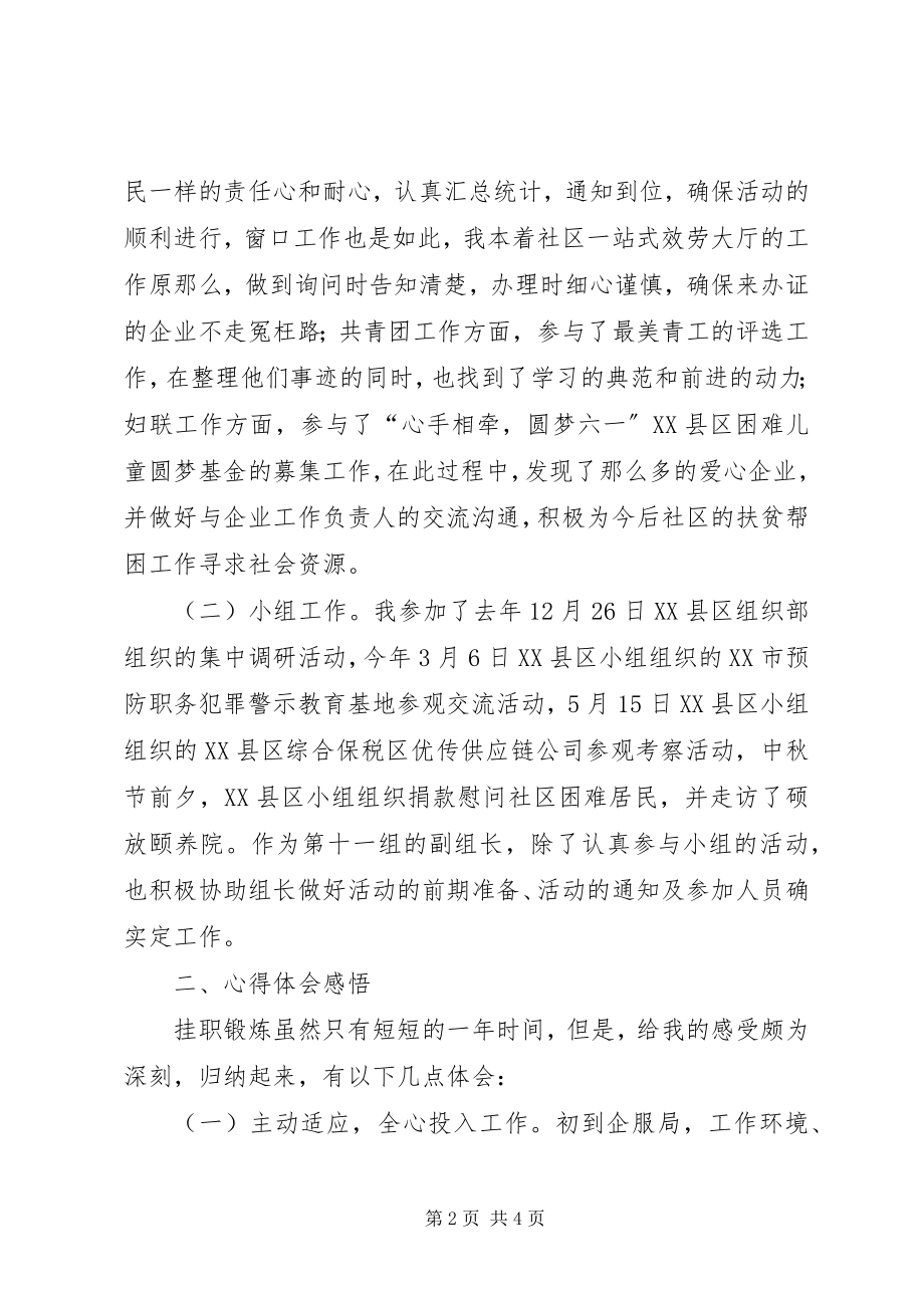 2023年挂职锻炼个人工作总结和心得体会感悟.docx_第2页