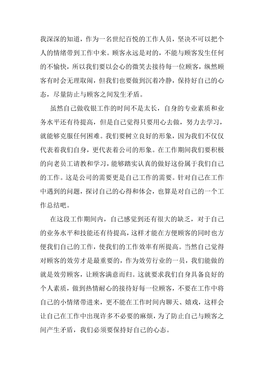 2023年商场收银员个人总结精选.doc_第2页