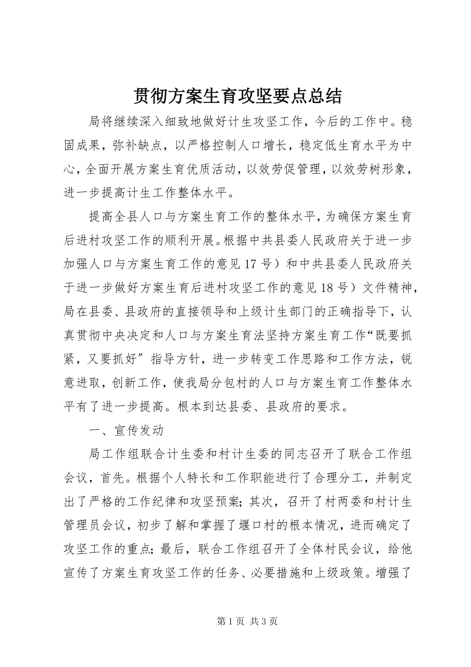 2023年贯彻计划生育攻坚要点总结.docx_第1页