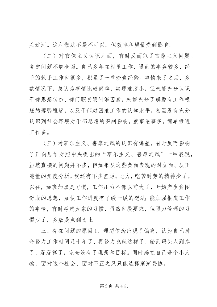 2023年乡村党员个人对照检查材料.docx_第2页