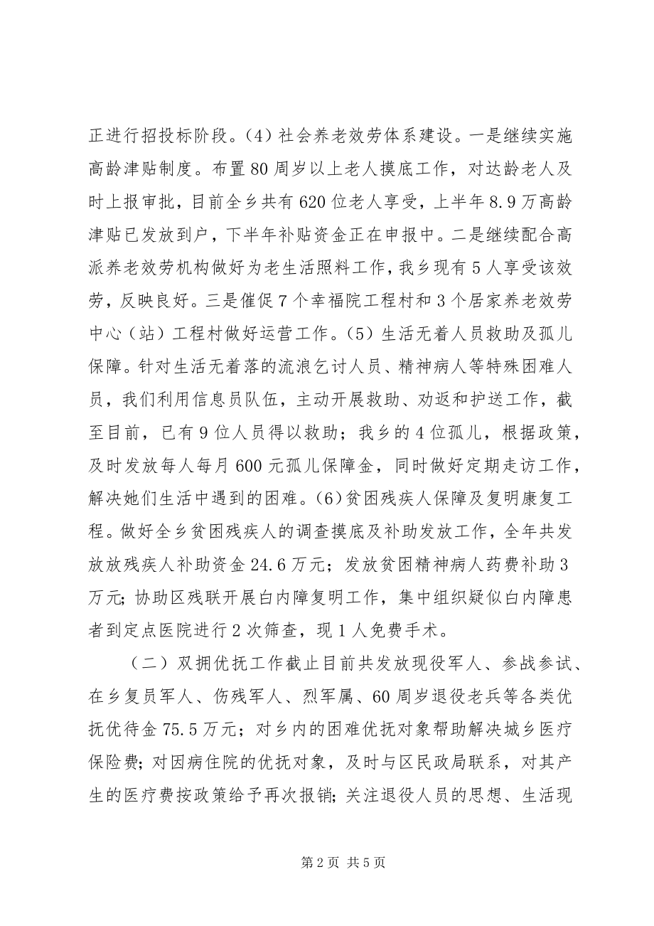 2023年乡镇年度民政工作总结及下步工作安排.docx_第2页