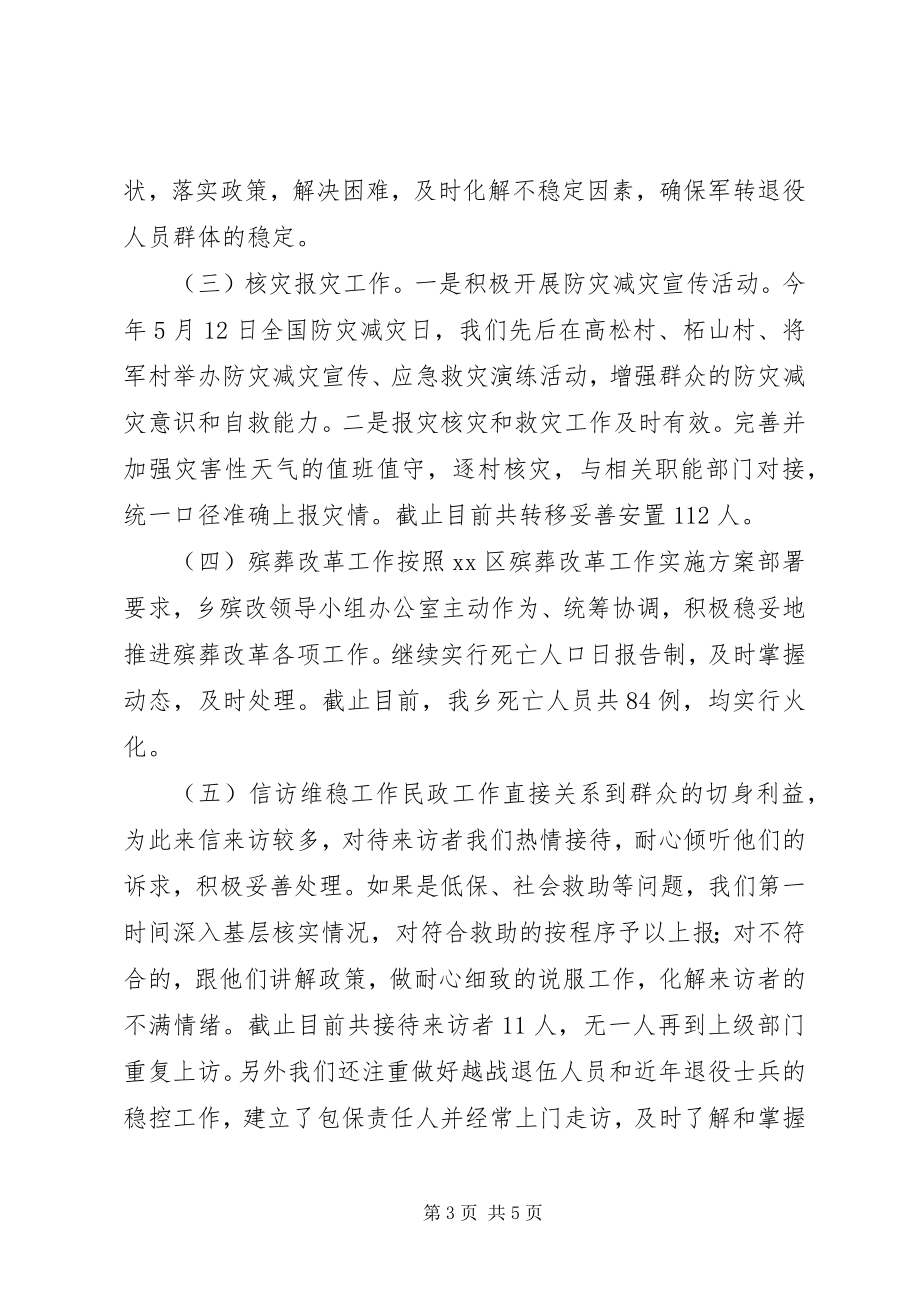 2023年乡镇年度民政工作总结及下步工作安排.docx_第3页