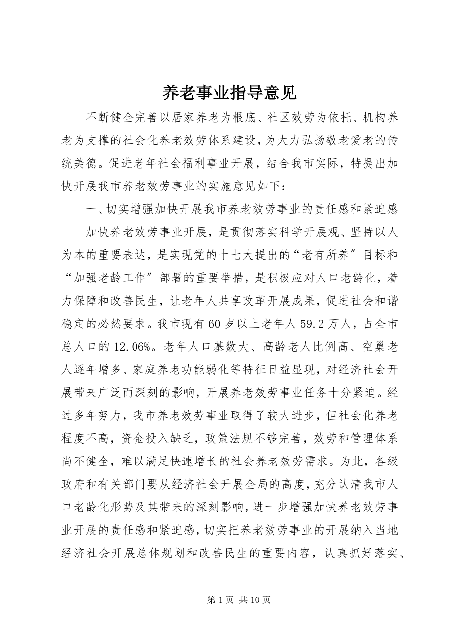 2023年养老事业指导意见.docx_第1页