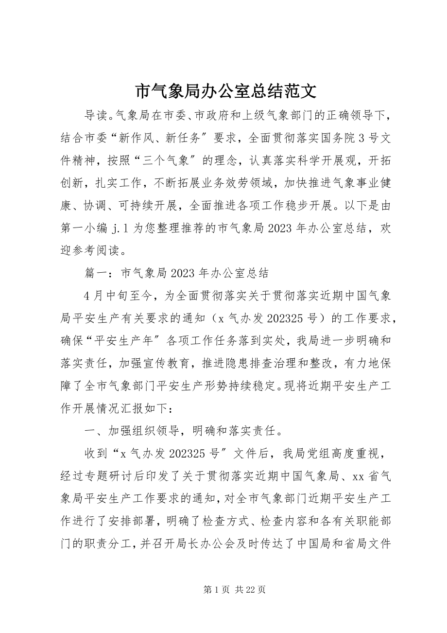 2023年市气象局办公室总结.docx_第1页