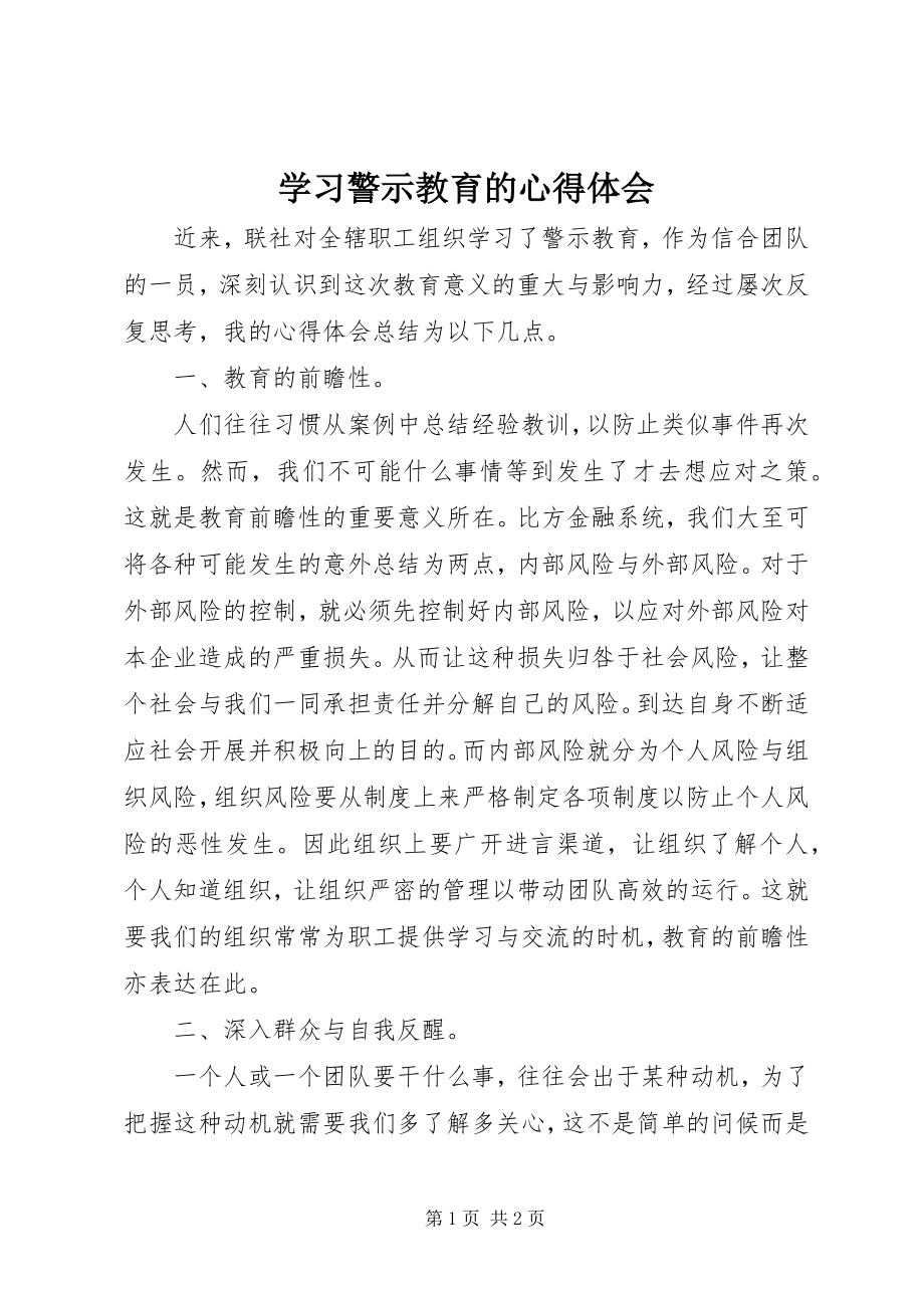 2023年学习警示教育的心得体会.docx_第1页