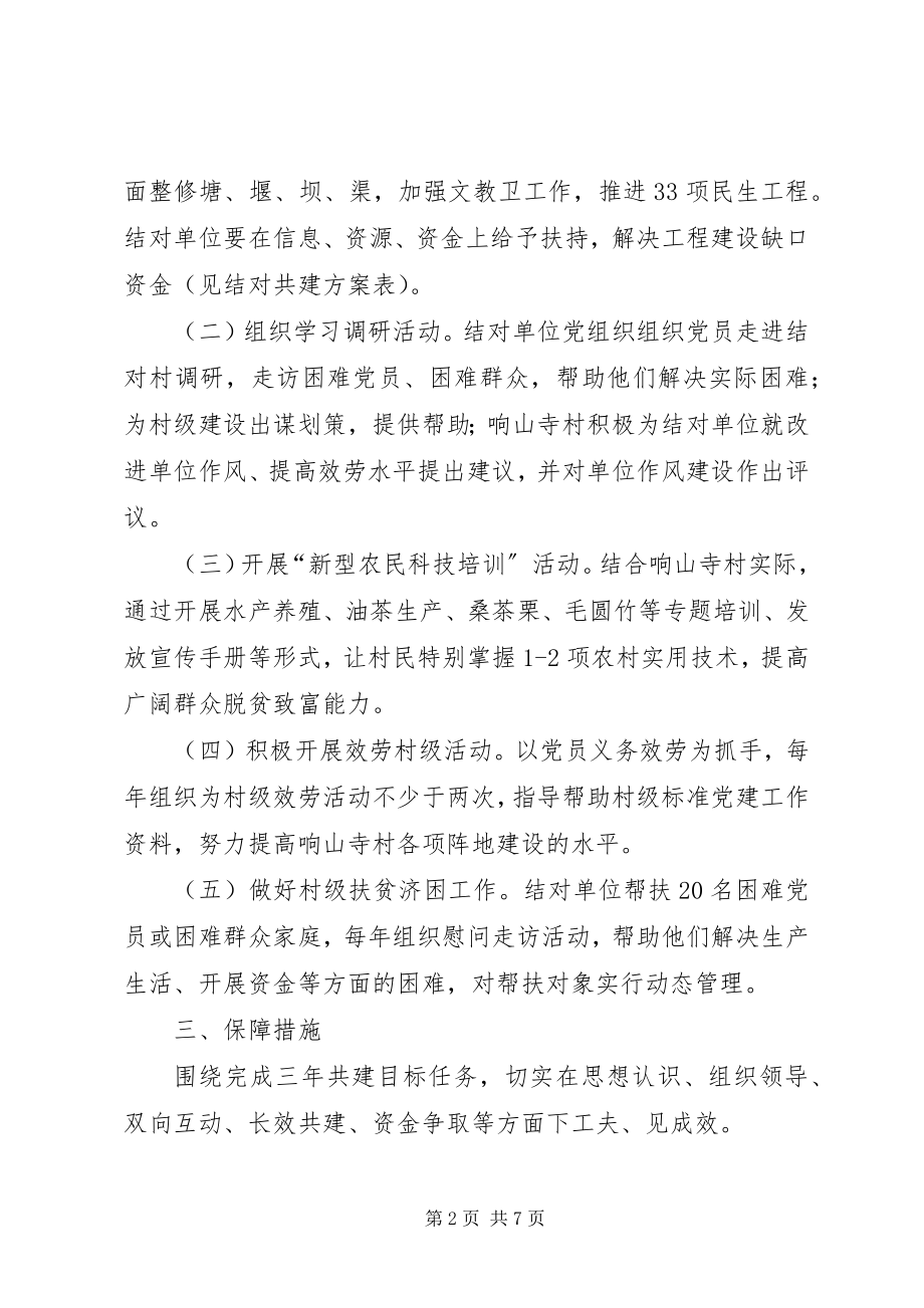 2023年城乡党组织结对共建三年工作计划.docx_第2页