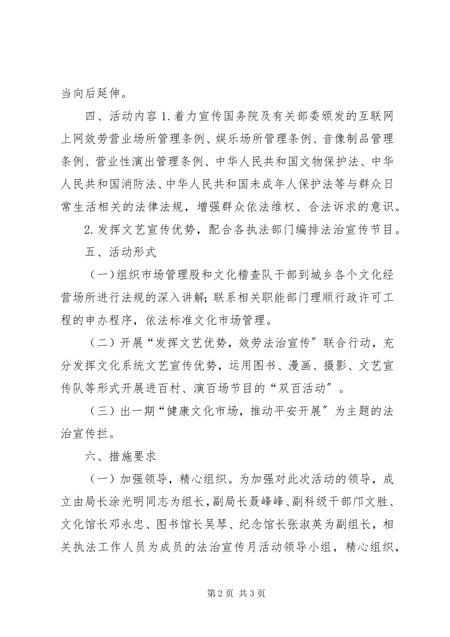 2023年县文化局法制宣传月活动方案.docx_第2页