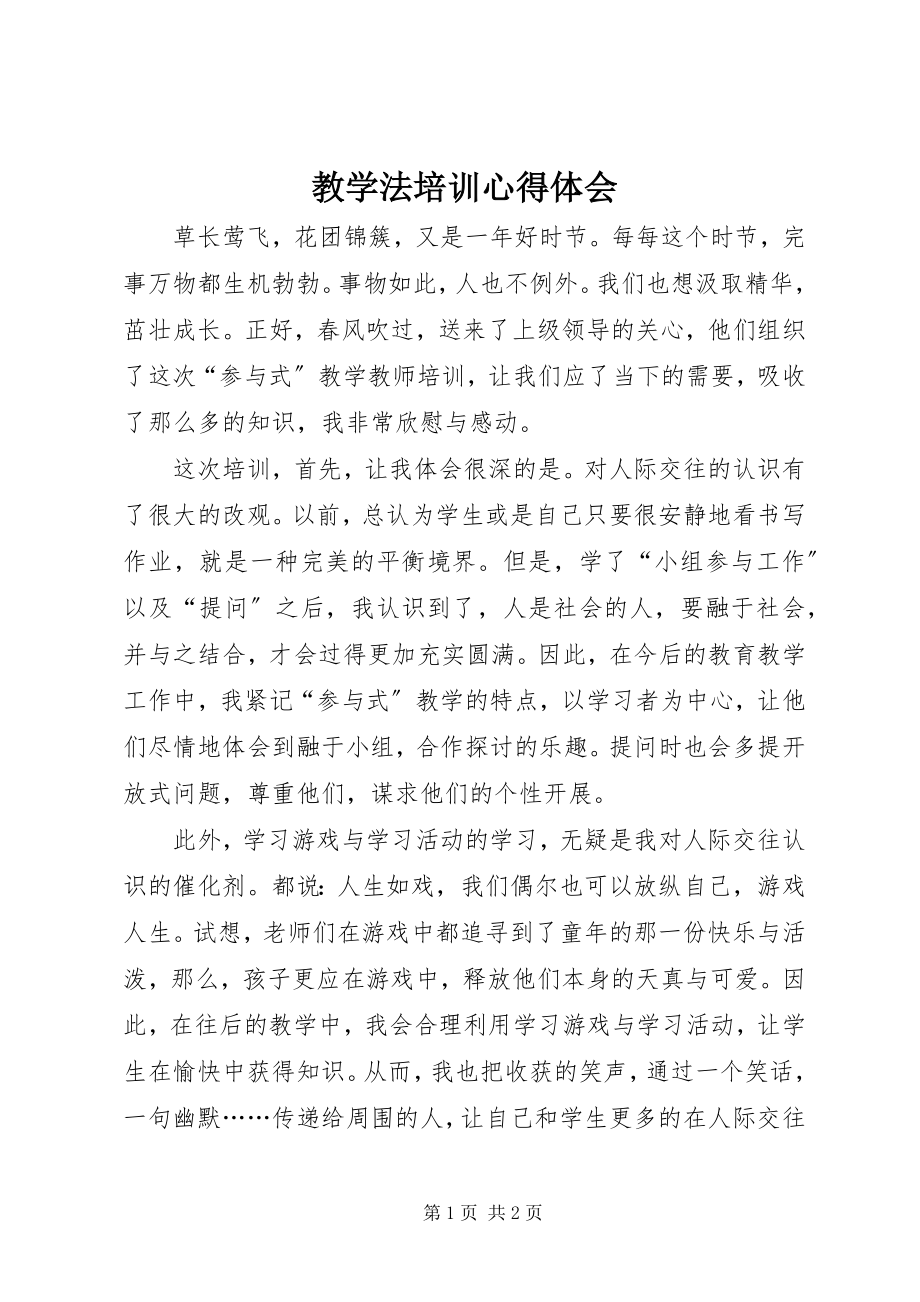 2023年教学法培训心得体会.docx_第1页