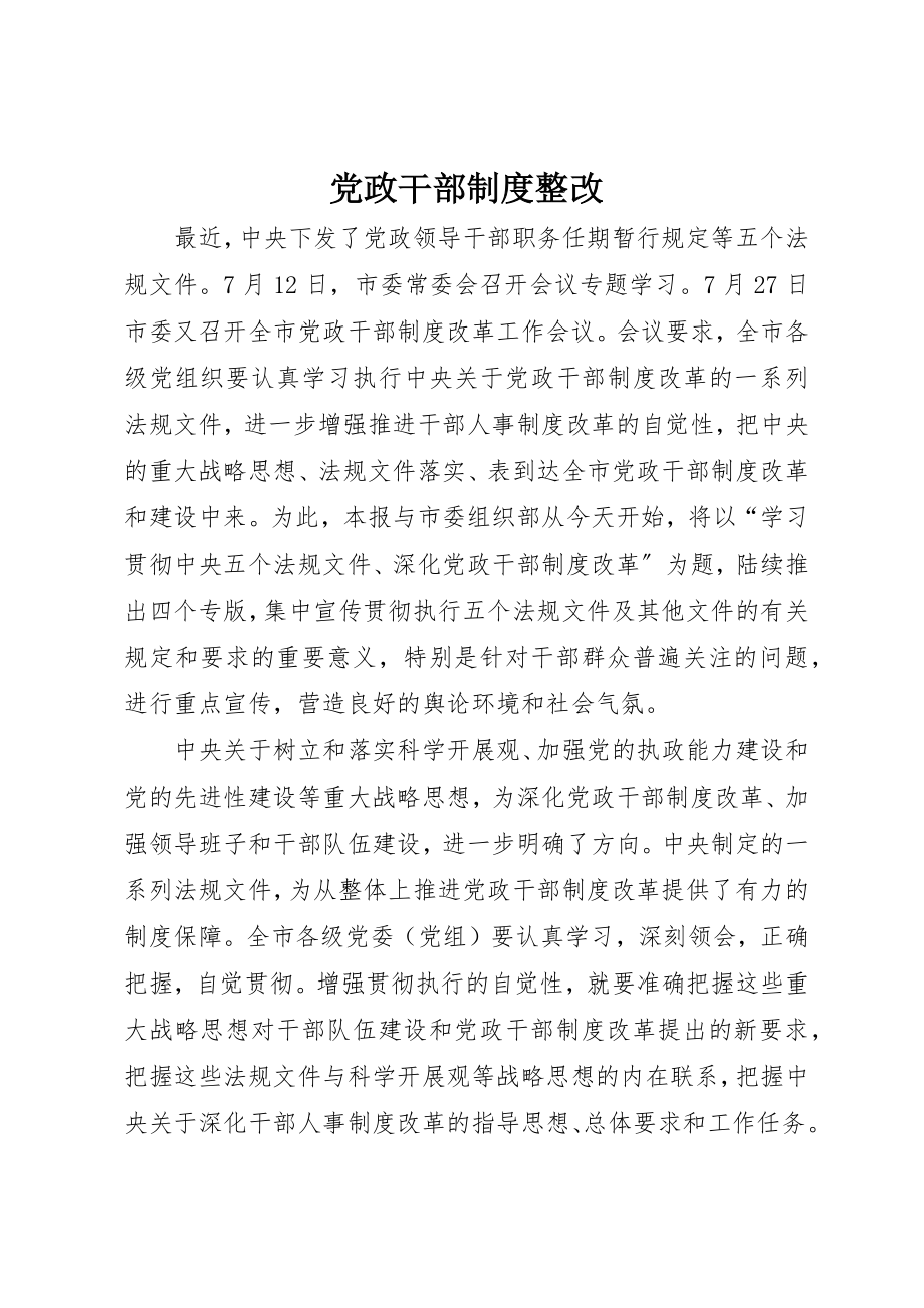 2023年党政干部制度整改.docx_第1页